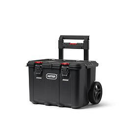 Keter Stack-n-Roll Modular Tools Organizer for Garage Storage and DIY, 3 Piece Resin Rolling Tool Box System for Small Parts, Black