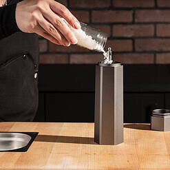 HexClad HexMill Salt Grinder, Professional Grade Heavy-Duty, Refillable, Aluminum Gunmetal Gray, Adjustable Ten Grind Settings