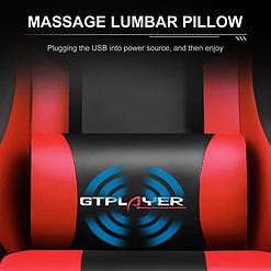 GTPLAYER Gaming Chair, Computer Chair with Footrest and Lumbar Support, Height Adjustable Game Chair with 360°, Red