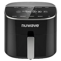 Nuwave Brio Plus 8 Qt Air Fryer, PFAS Free, New & Improved, Digital Touch Screen, Cool White Display, Black