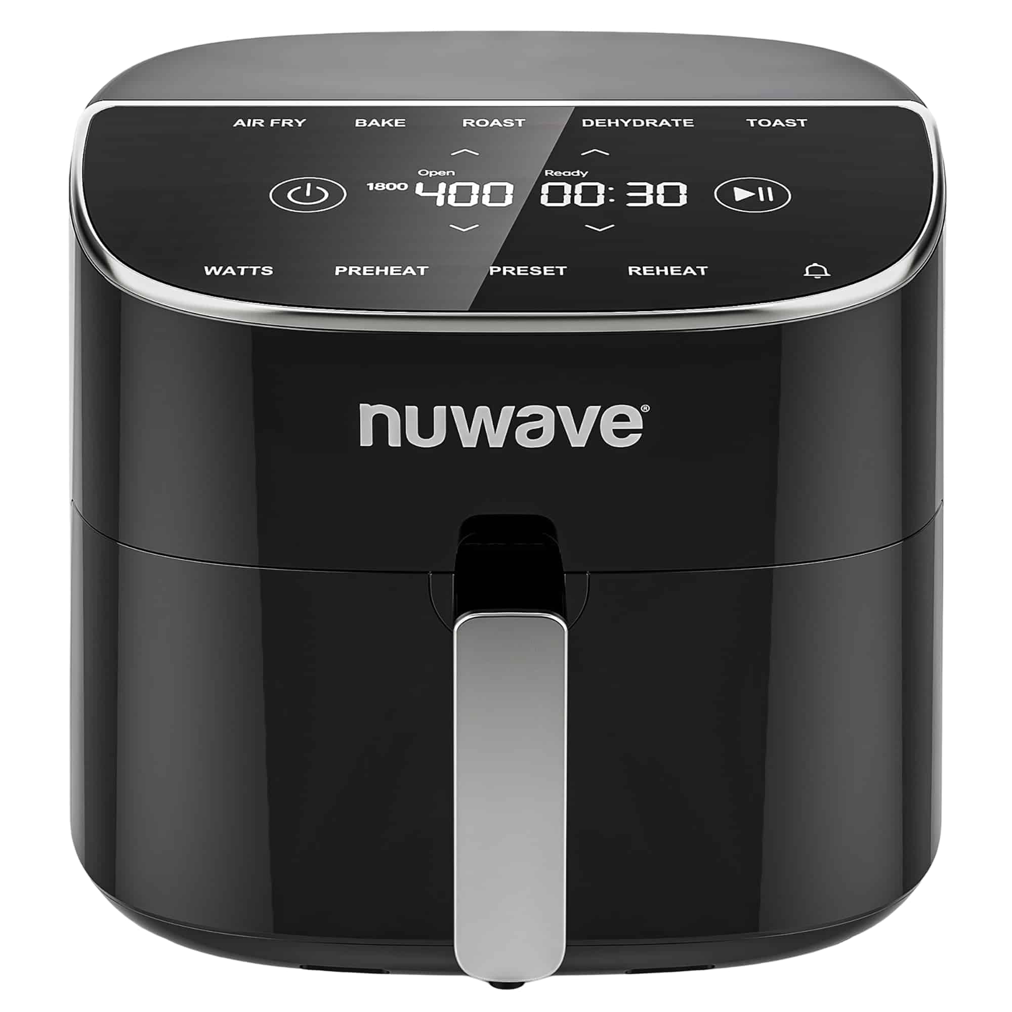 Nuwave Brio Plus 8 Qt Air Fryer, PFAS Free, New & Improved, Digital Touch Screen, Cool White Display, Black