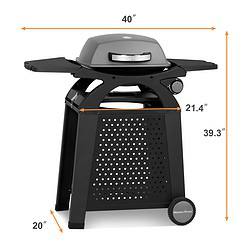 MASTER COOK Gas Grill, BBQ Propane Gas Grill with Side Tables Grill Cart, Portable Tabletop Gas Grill