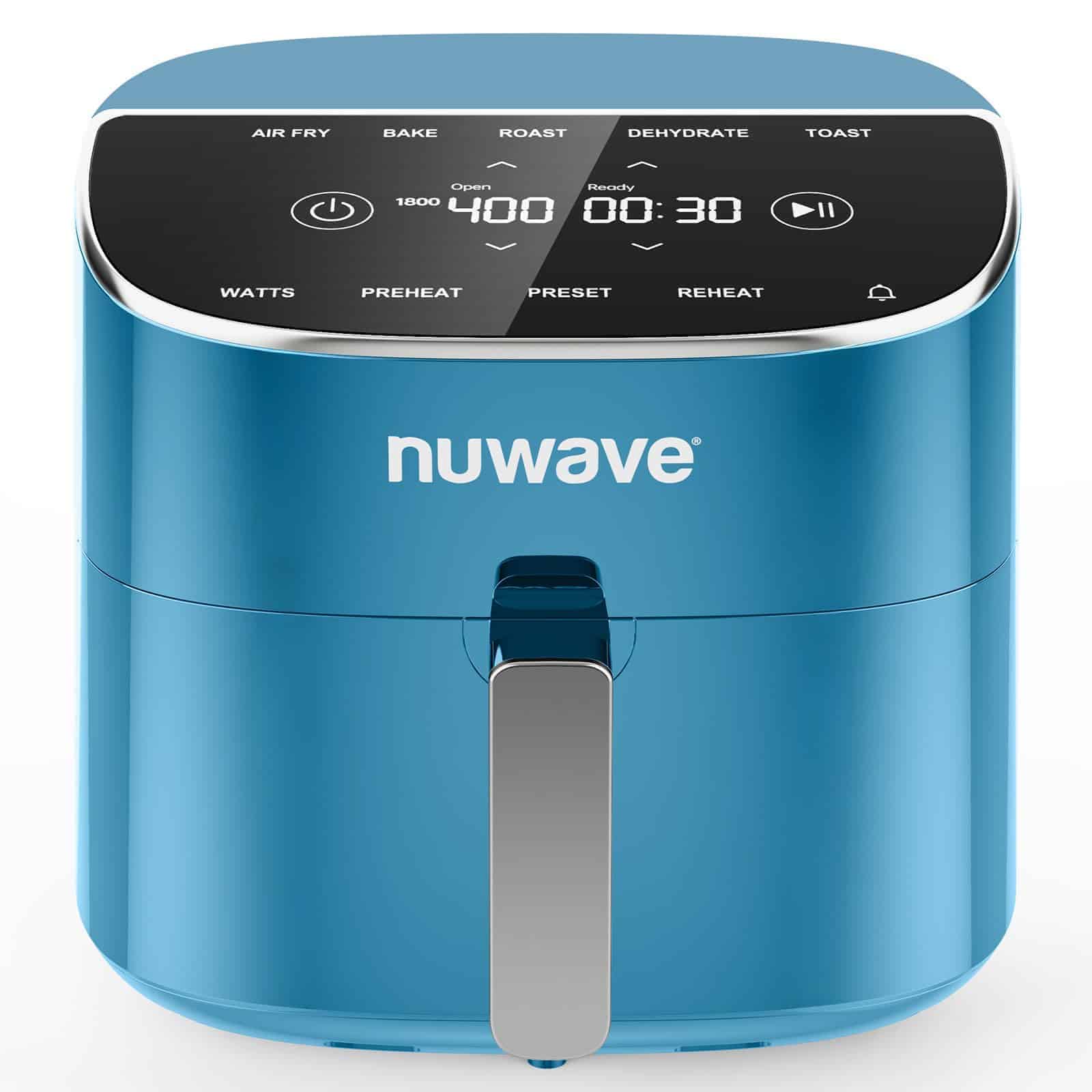 Nuwave Brio Plus 8 Qt Air Fryer, PFAS Free, New & Improved, Digital Touch Screen, Cozy Blue