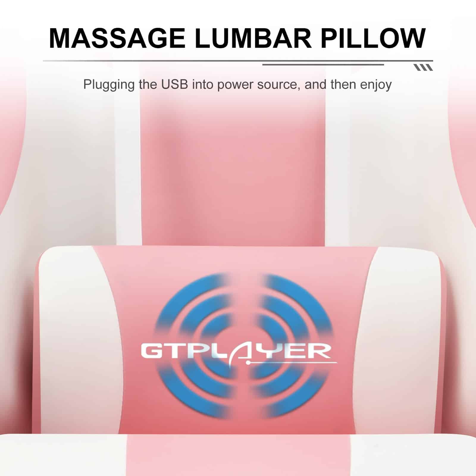 GTPLAYER Gaming Chair, Computer Chair with Footrest and Lumbar Support, Height Adjustable Game Chair with 360°, Pink