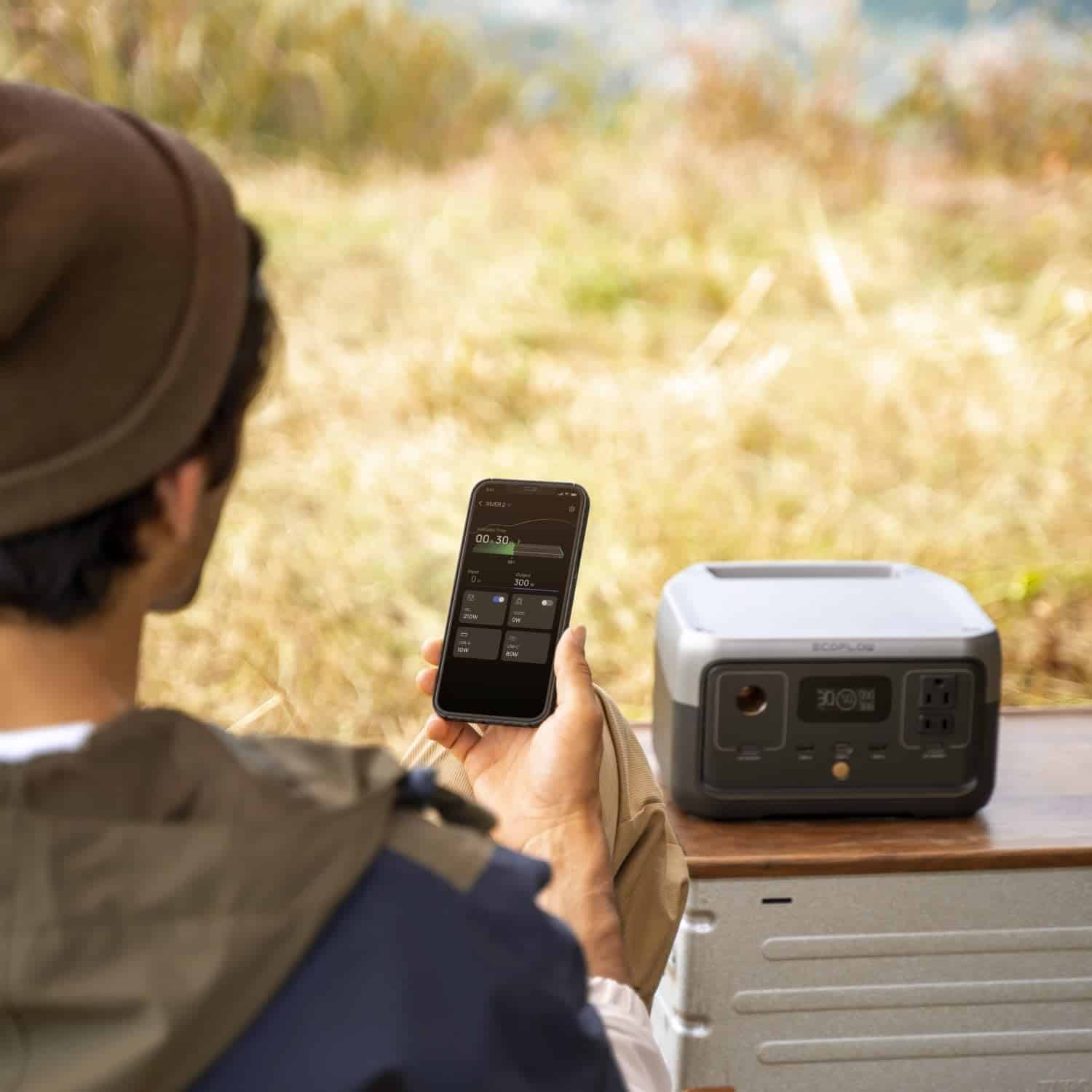 EF ECOFLOW Portable Power Station RIVER 2, 256Wh LiFePO4 Battery/ 1 Hour Fast Charging, 2 Up to 600W AC Outlets