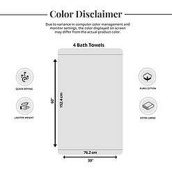 Tens Towels Extra Large Bath Towels 30 x 60 Inches, Super Soft and Absorbent, Beige