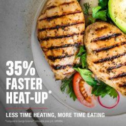 George Foreman 4-Serving Removable Plate Electric Grill and Panini Press, George Tough Non-Stick Coating, Black