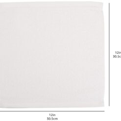 Amazon Basics Bath towel for Face, bathroom, Fast Drying salon towels, 60 Pack, White (12 x 12 inches)