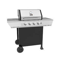 Royal Gourmet 4-Burner Propane Gas Grill with Warming Rack, Outdoor BBQ Grill with 34,000 BTUs Output, Black & Silver