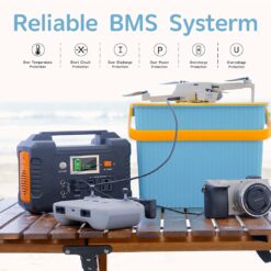 FF FLASHFISH 200W Portable Power Station, FlashFish 40800mAh Solar Generator With 110V AC Outlet/2 DC Ports/3 USB Ports