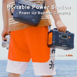 FF FLASHFISH 200W Portable Power Station, FlashFish 40800mAh Solar Generator With 110V AC Outlet/2 DC Ports/3 USB Ports