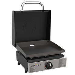 Blackstone 1814 Stainless Steel Propane Gas Portable, Flat Top Griddle Frill Station – Heavy Duty & 12, 000 BTUs, 17 Inch, Black