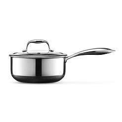 HexClad Hybrid Nonstick 3-Quart Saucepan with Tempered Glass Lid