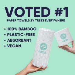 Cloud Paper Save Trees Co.Bamboo Paper Towels 12pk - 1800 Sheets Unbleached Paper Towels Rolls Ultra Absorbent