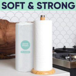 Cloud Paper Save Trees Co.Bamboo Paper Towels 12pk - 1800 Sheets Unbleached Paper Towels Rolls Ultra Absorbent