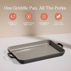 Our Place Griddle Pan - Versatile Nonstick Ceramic Sheet Pan & Stovetop Griddle, 5 Qt Capacity, Oven Safe up to 450°F, Char