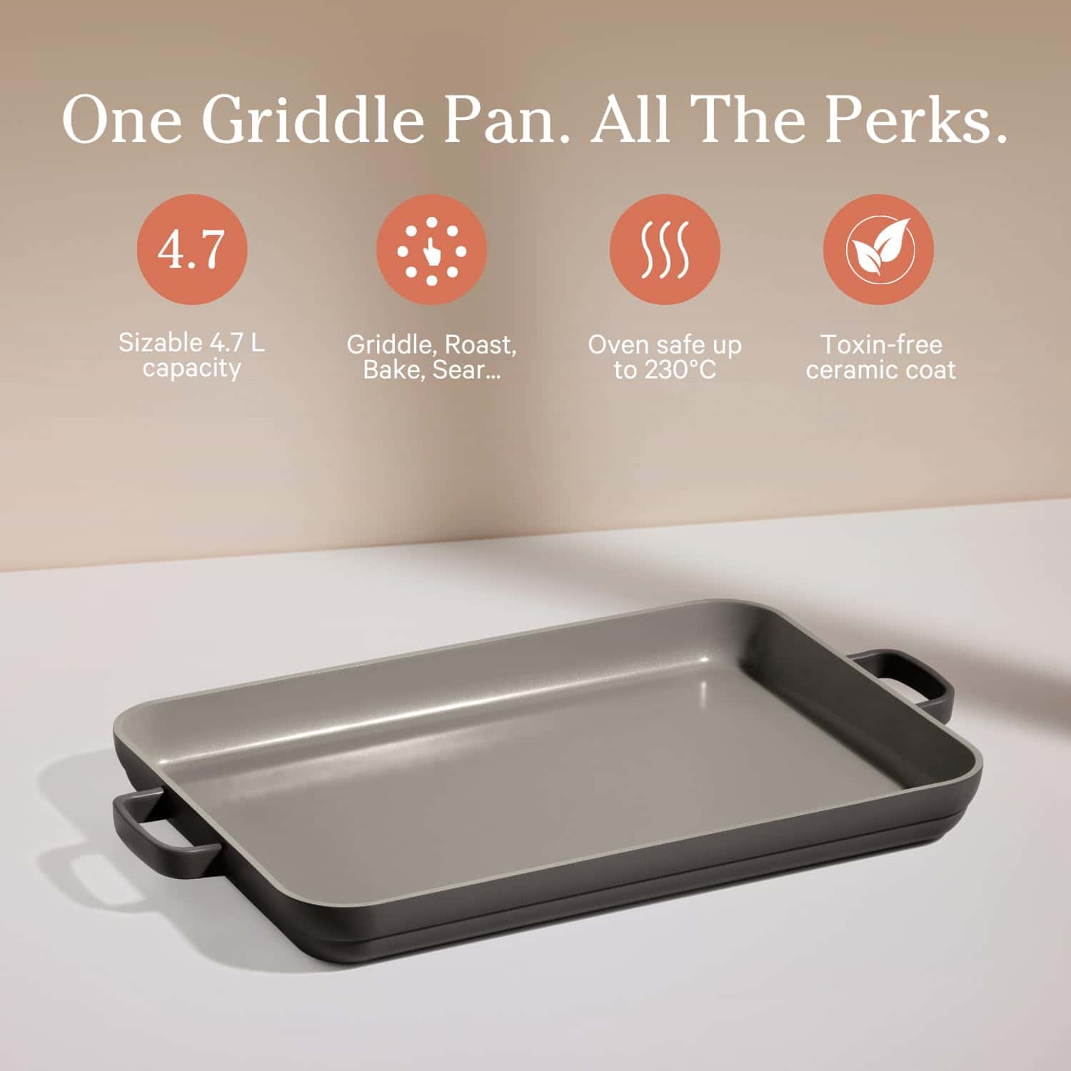 Our Place Griddle Pan - Versatile Nonstick Ceramic Sheet Pan & Stovetop Griddle, 5 Qt Capacity, Oven Safe up to 450°F, Char