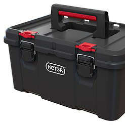 Keter Stack-n-Roll Modular Tools Organizer for Garage Storage and DIY, 3 Piece Resin Rolling Tool Box System for Small Parts, Black