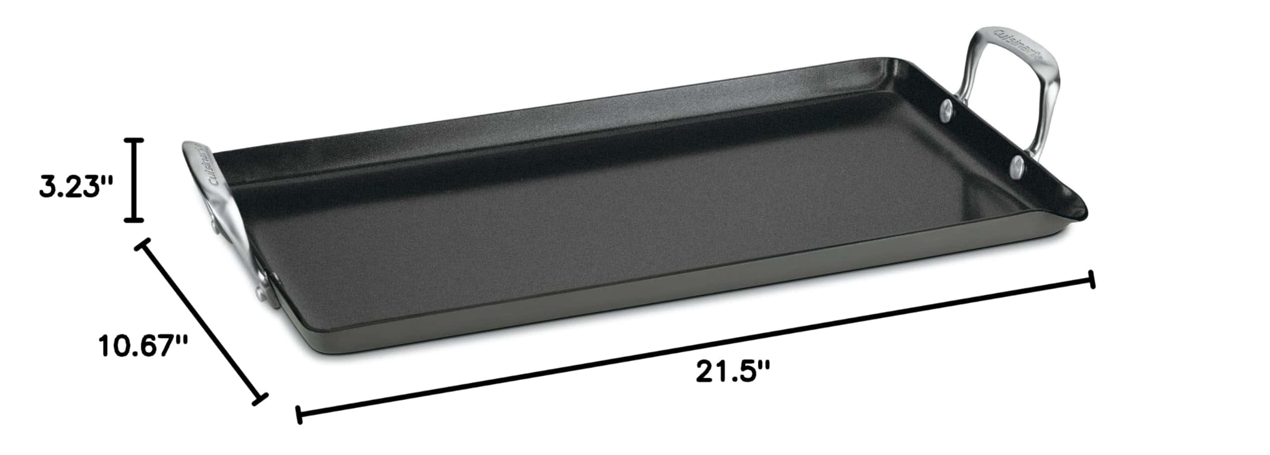 Cuisinart GG45-25 GreenGourmet Hard-Anodized Nonstick 10-Inch by 18-Inch Double-Burner Griddle, Black