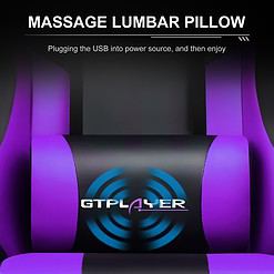 GTPLAYER Gaming Chair, Computer Chair with Footrest and Lumbar Support, Height Adjustable Game Chair with 360°, Purple