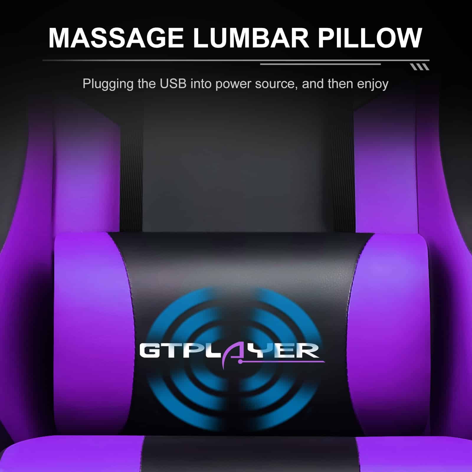 GTPLAYER Gaming Chair, Computer Chair with Footrest and Lumbar Support, Height Adjustable Game Chair with 360°, Purple