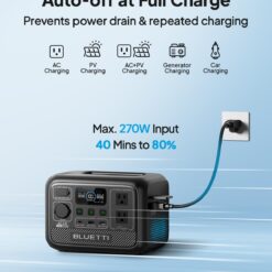 BLUETTI Portable Power Station AC2A, 204Wh LiFePO4 Battery Backup w/ 2 300W (600W Power Lifting) AC Outlets