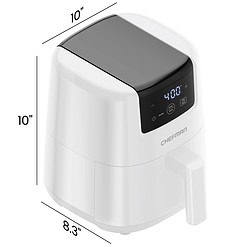 CHEFMAN 2 Qt Mini Air Fryer – Digital Space-Saving Compact Air Fryer with Nonstick and Dishwasher Safe Basket, White