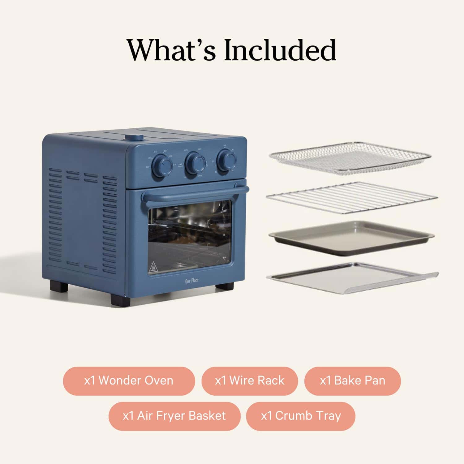 Our Place Wonder Oven, 6-in-1 Air Fryer & Toaster Oven with Steam Infusion, Blue Salt