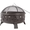 Style Selections 29.92-in W Black Steel Wood-Burning Fire Pit