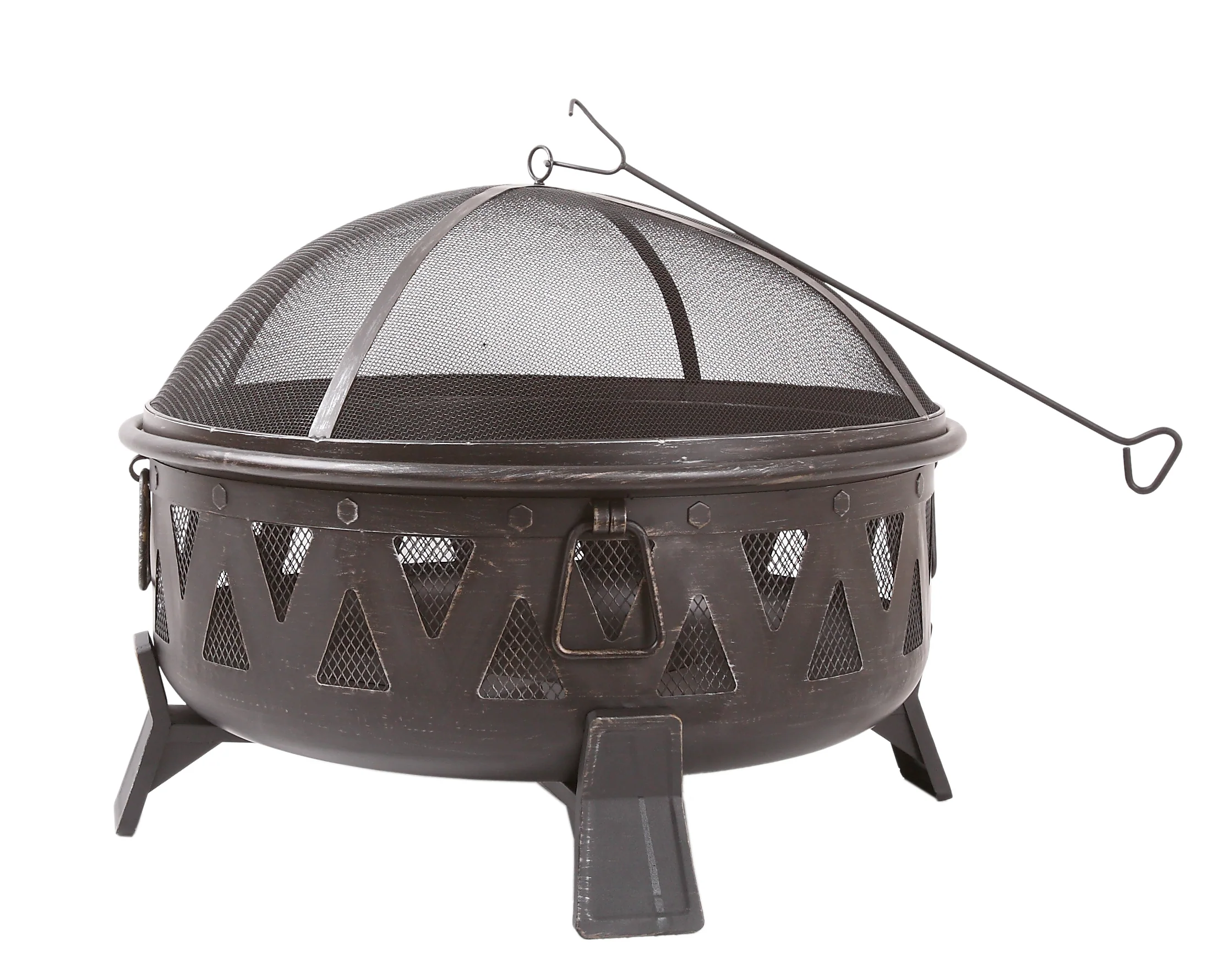 Style Selections 29.92-in W Black Steel Wood-Burning Fire Pit