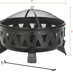 Style Selections 29.92-in W Black Steel Wood-Burning Fire Pit