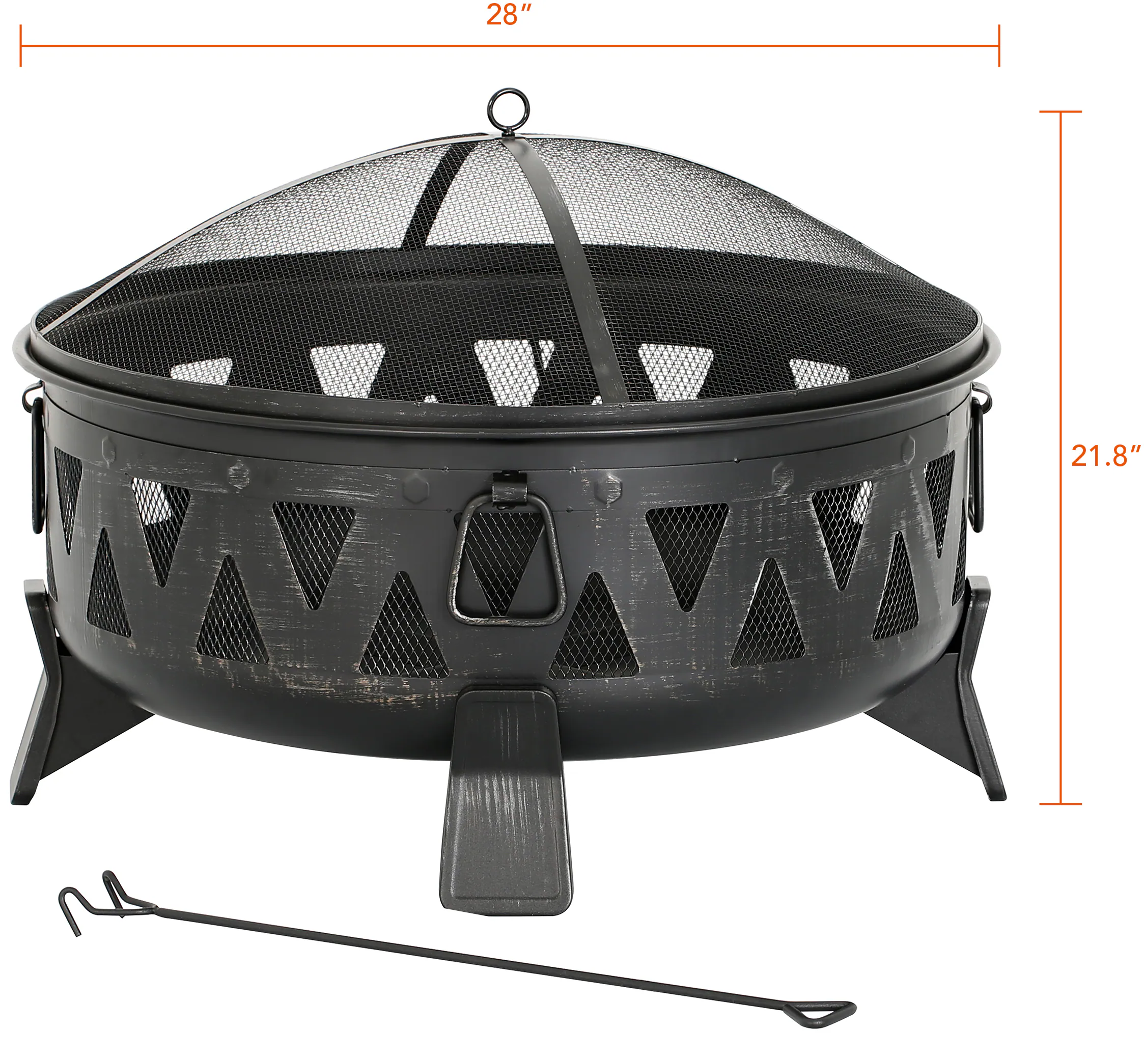 Style Selections 29.92-in W Black Steel Wood-Burning Fire Pit