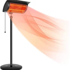Afoxsos 5515-BTU 120-Volt Black Steel Electric Patio Heater