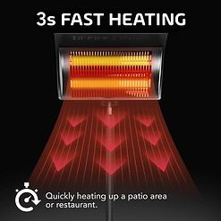 Afoxsos 5515-BTU 120-Volt Black Steel Electric Patio Heater