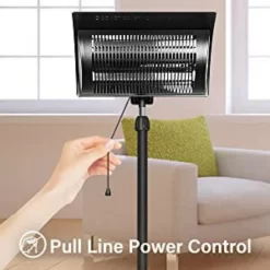 Afoxsos 5515-BTU 120-Volt Black Steel Electric Patio Heater