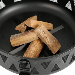 Style Selections 29.92-in W Black Steel Wood-Burning Fire Pit
