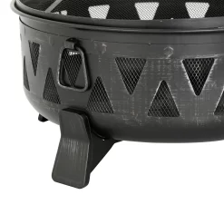 Style Selections 29.92-in W Black Steel Wood-Burning Fire Pit