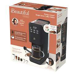 Beautiful Perfect Grind Programmable Single Serve Coffee Maker, Black Sesame by Drew Barrymore