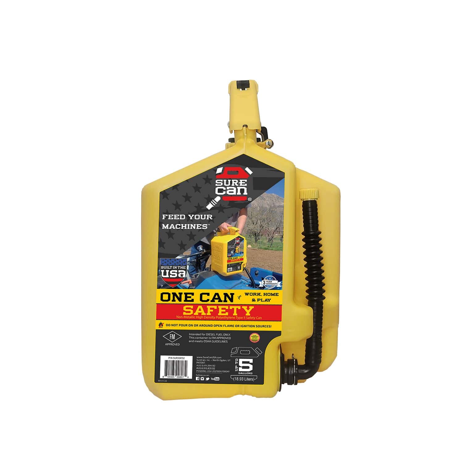 SureCan 5 Gallon Type II Safety Diesel Can