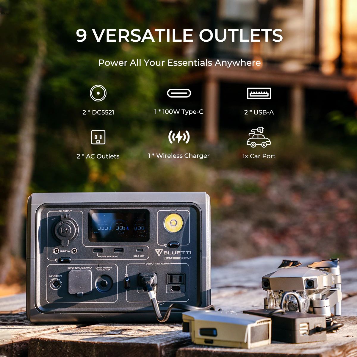 BLUETTI 268Wh 600-Watt Portable Power Station