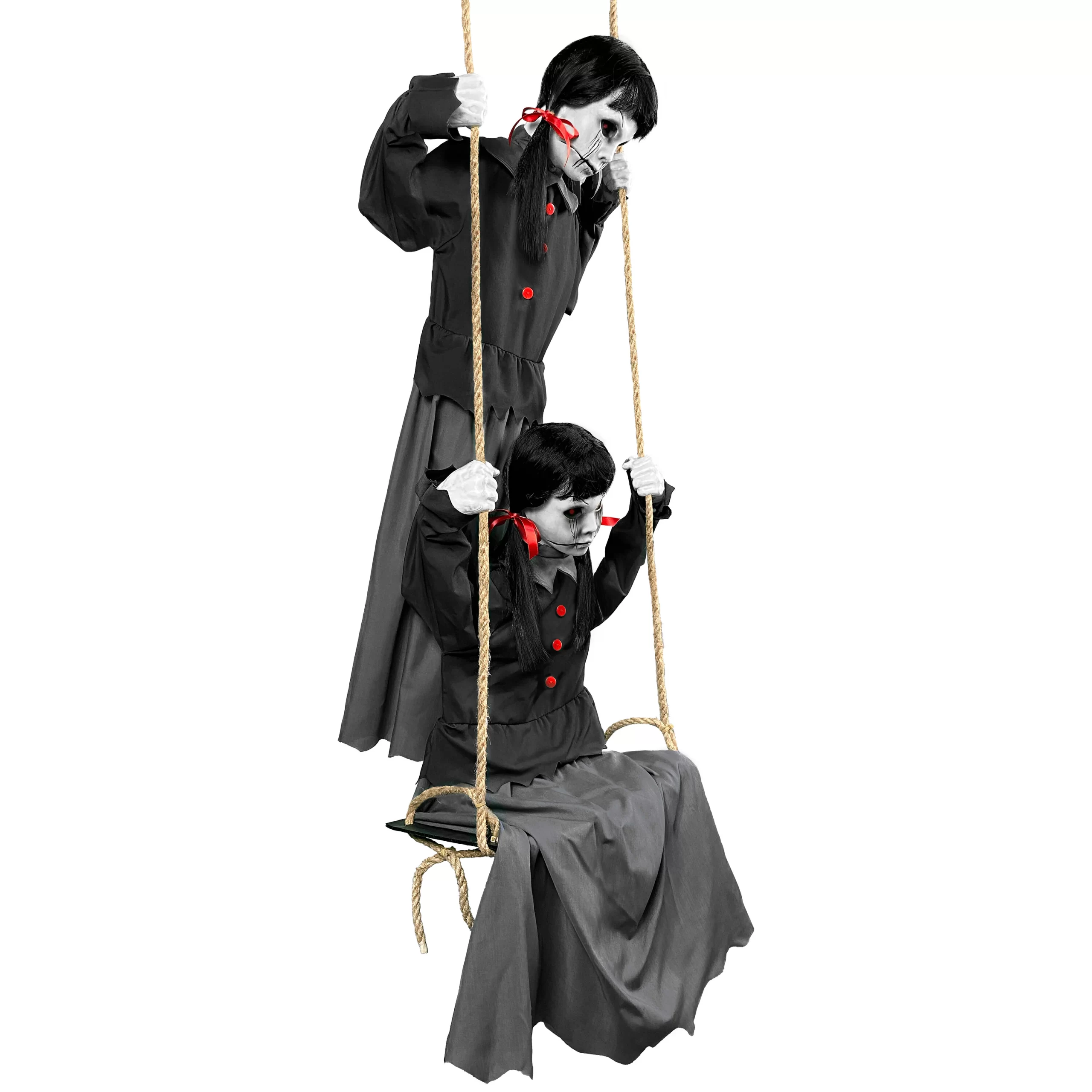 Haunted Living 6-ft Laughing Swinging Ghoulish Twins Animatronic