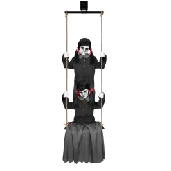 Haunted Living 6-ft Laughing Swinging Ghoulish Twins Animatronic