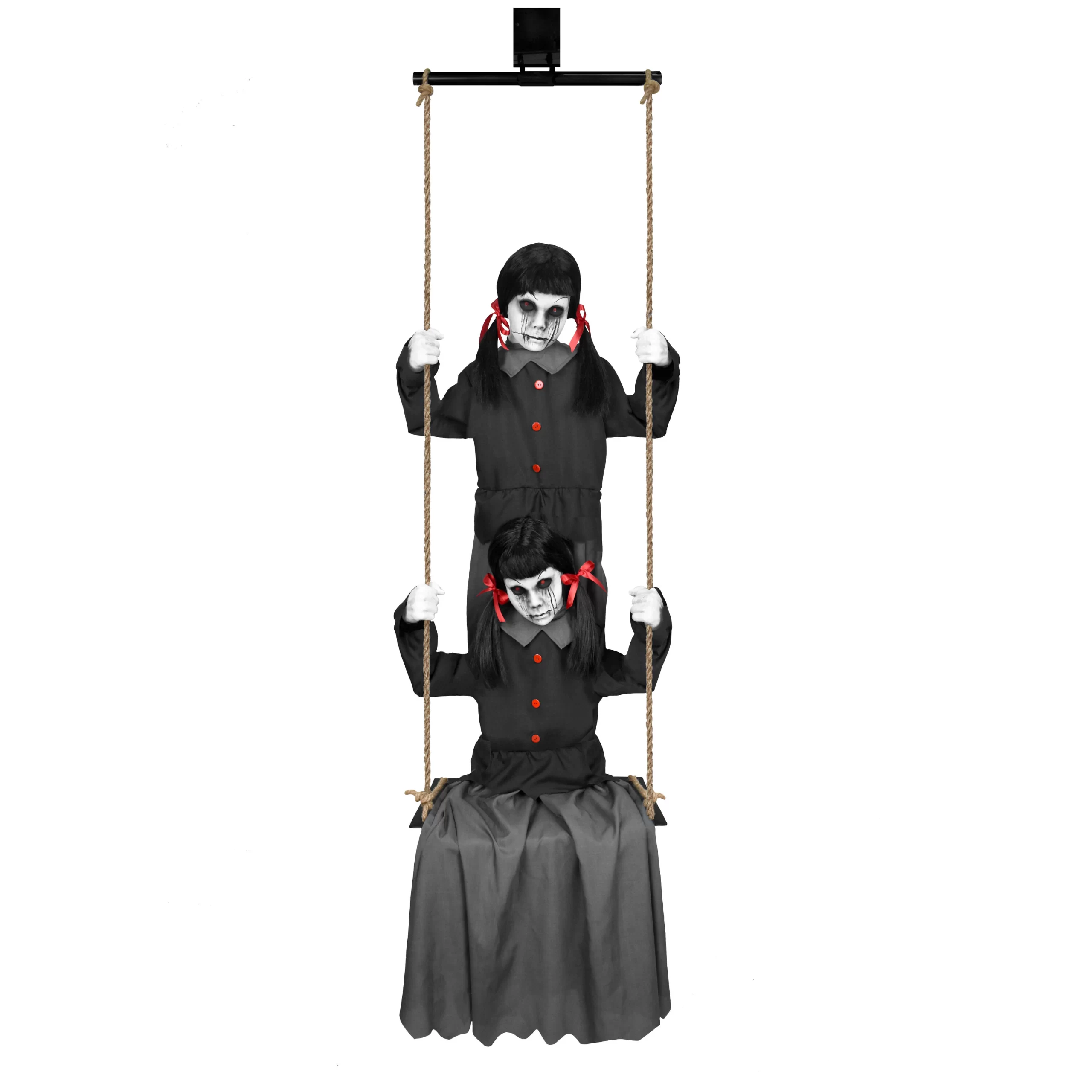 Haunted Living 6-ft Laughing Swinging Ghoulish Twins Animatronic