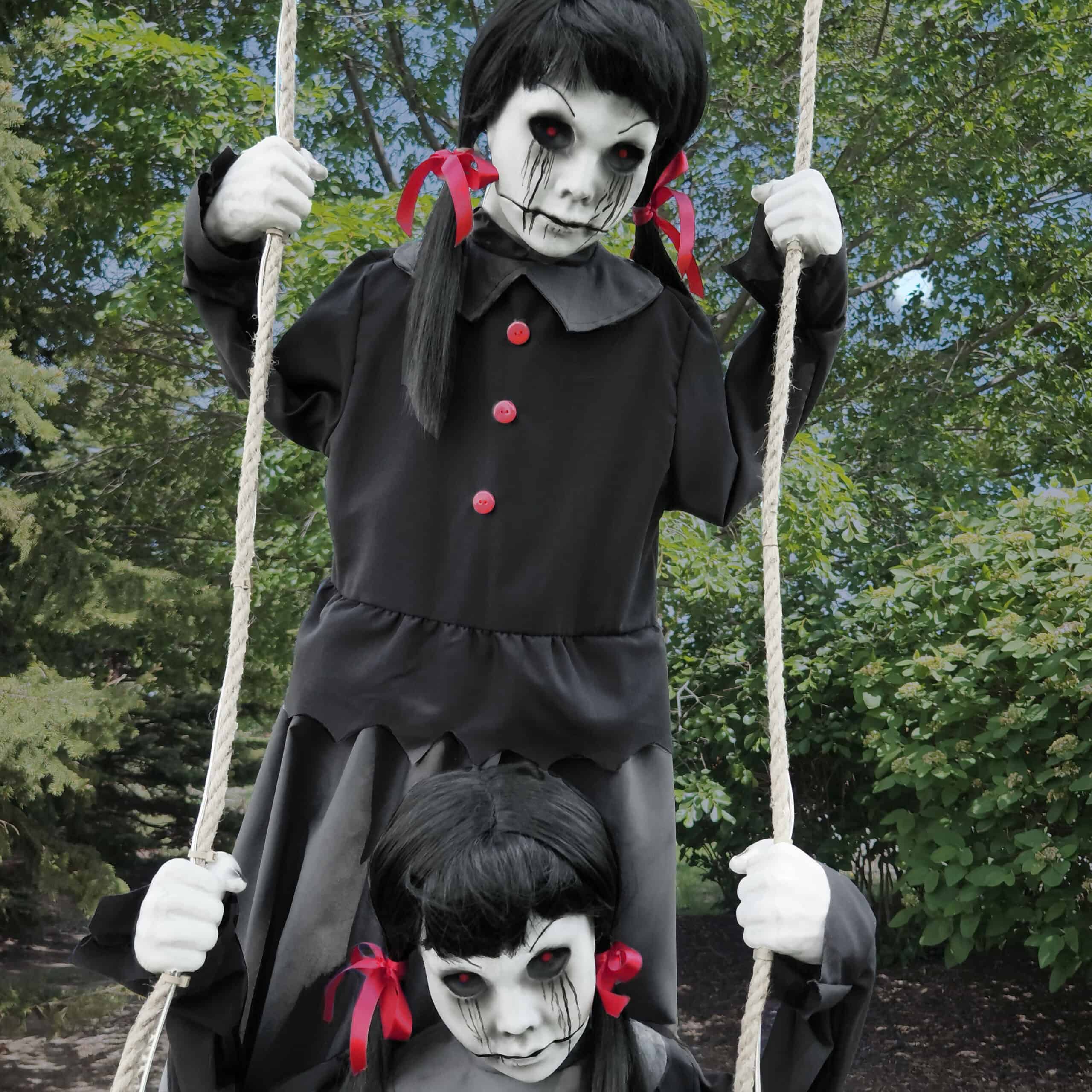Haunted Living 6-ft Laughing Swinging Ghoulish Twins Animatronic