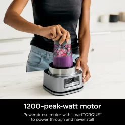 Ninja - Foodi Smoothie Bowl Maker and Nutrient Extractor 1200WP smartTORQUE 4 Auto-iQ Presets - Silver