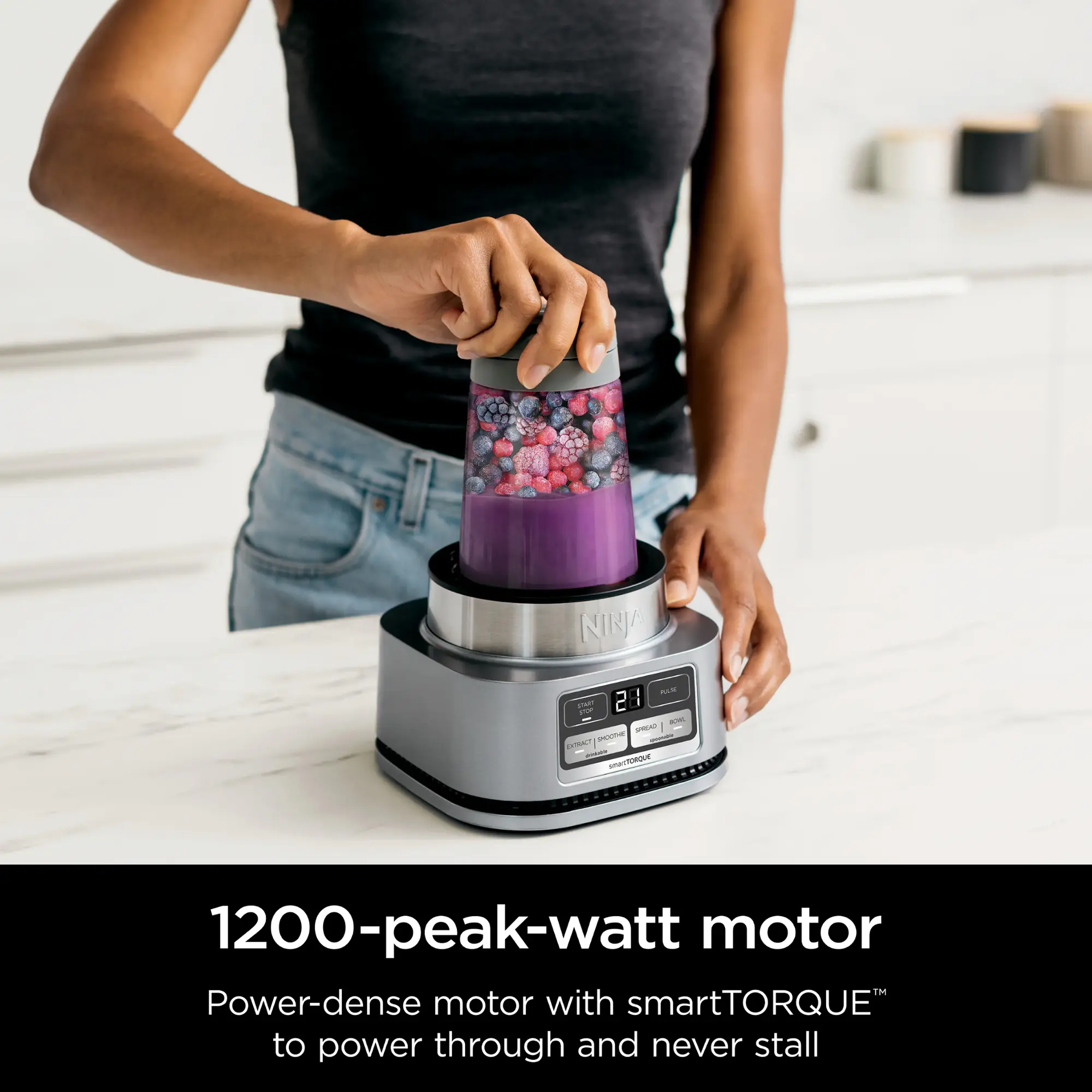 Ninja - Foodi Smoothie Bowl Maker and Nutrient Extractor 1200WP smartTORQUE 4 Auto-iQ Presets - Silver