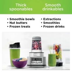 Ninja - Foodi Smoothie Bowl Maker and Nutrient Extractor 1200WP smartTORQUE 4 Auto-iQ Presets - Silver