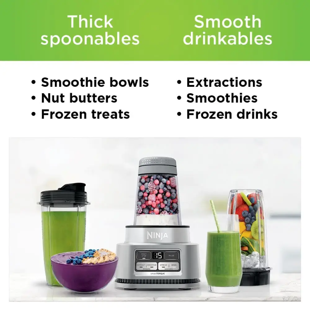 Ninja - Foodi Smoothie Bowl Maker and Nutrient Extractor 1200WP smartTORQUE 4 Auto-iQ Presets - Silver