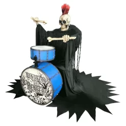 Haunted Living 4-ft Bluetooth Reaper Band LED Drummer Animatronic