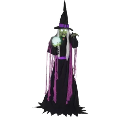 Haunted Hill Farm 6-ft Freestanding Motion Activated Talking Witch Animatronic
